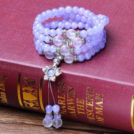 Wear FengShui Purple Jasper Bead Strength Bracelet Mala