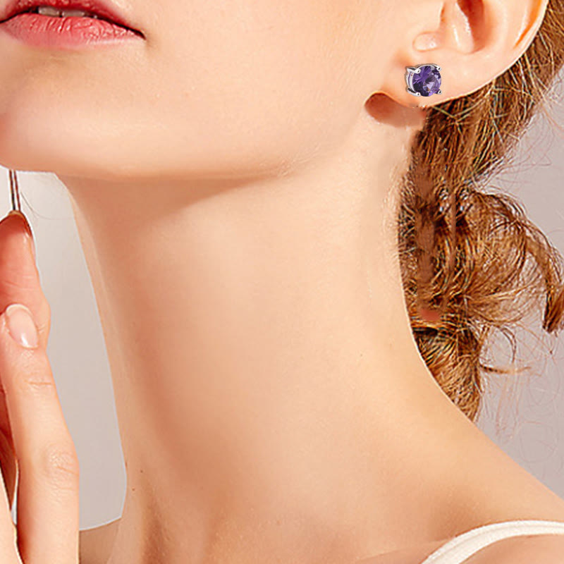 Wear FengShui Natural Various Gemstone Amethyst Love Earrings