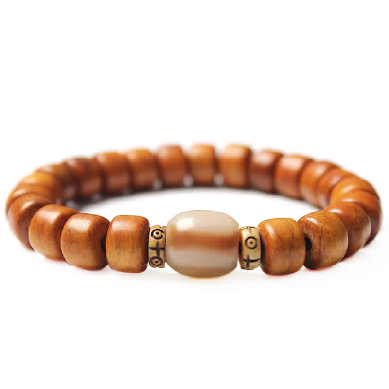 Wear FengShui Tibetan Bone Beads Om Mani Padme Hum Strength Bracelet