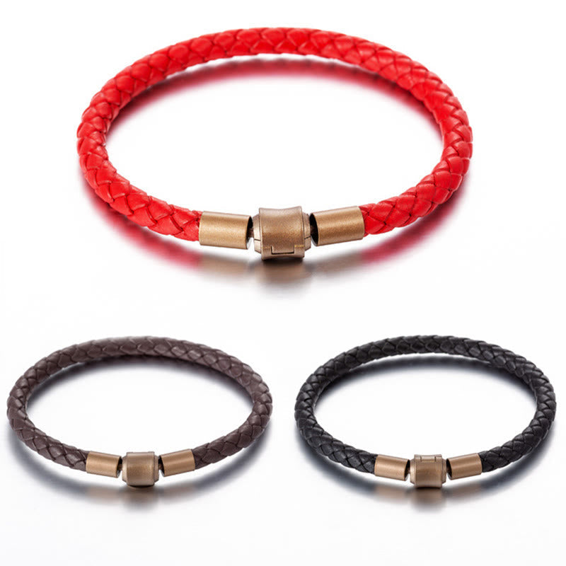 Wear FengShui Vintage Leather Rope Luck Braid String Bracelet