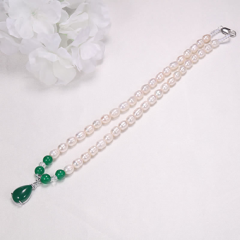 Wear FengShui Pearl Bead Waterdrop Calm Peace Necklace Pendant