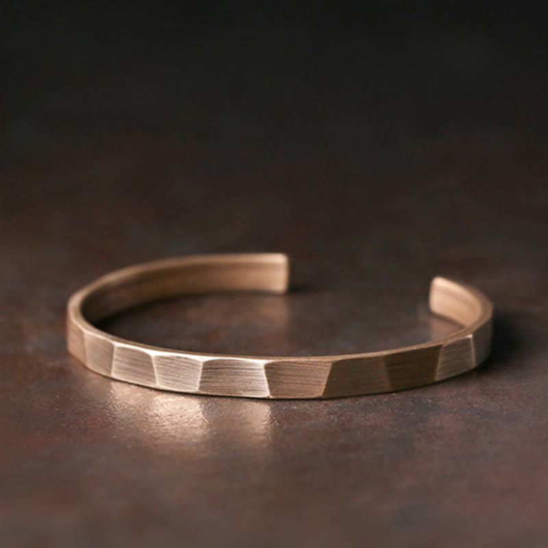 Wear FengShui Vintage Rustic Design Copper Wealth Adjustable Cuff Bracelet
