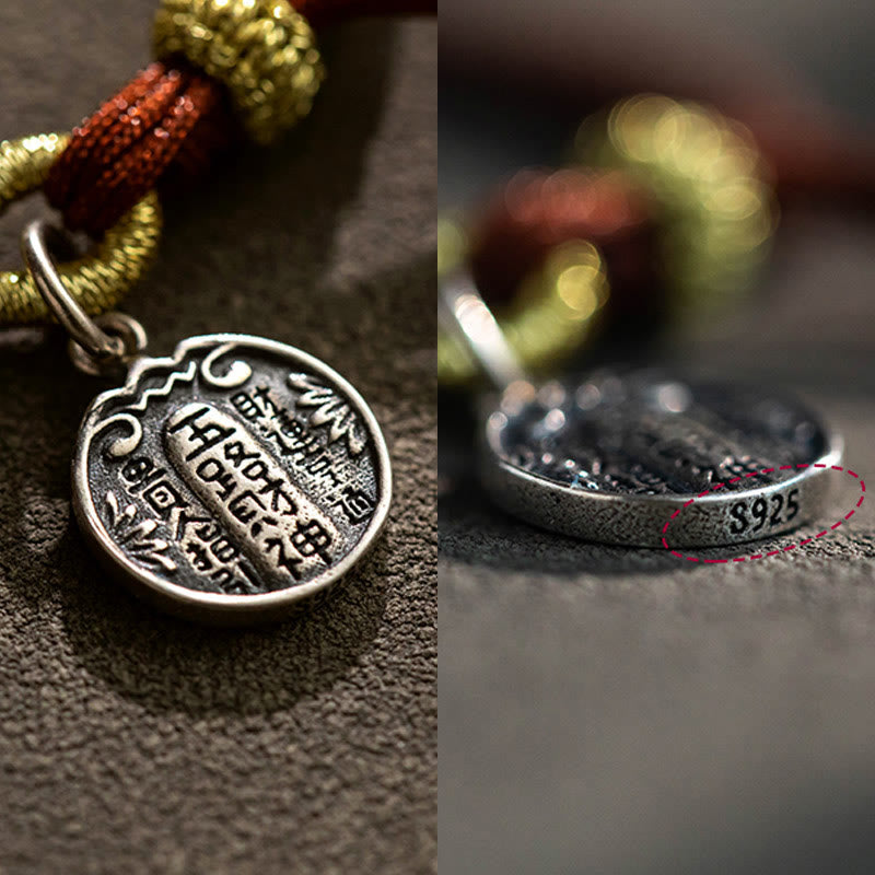 Wear FengShui Handmade 925 Sterling Silver Five Directions Gods of Wealth Luck Protection String Braid Bracelet