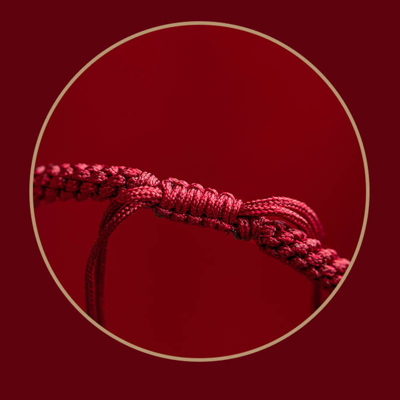 Wear FengShui Tibet Cinnabar Om Mani Padme Hum Engraved Blessing Braided Bracelet
