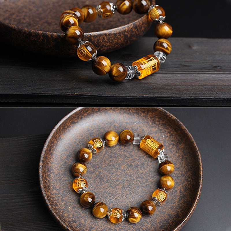 Wear FengShui Tiger Eye Bead Fortune Prosperity Bracelet