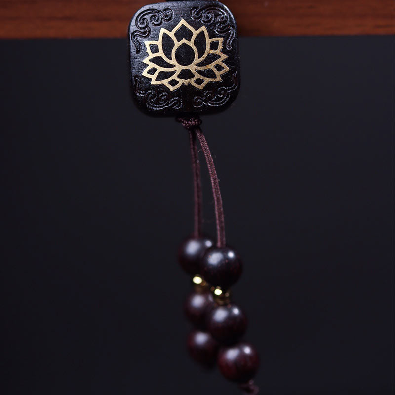 Wear FengShui 108 Mala Beads Tibetan Small Leaf Red Sandalwood Lotus Balance Bracelet
