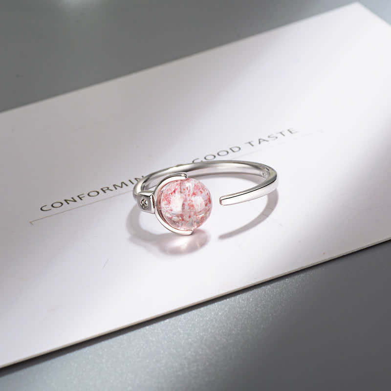 Wear FengShui Pink Crystal Soothing Rotation Ring