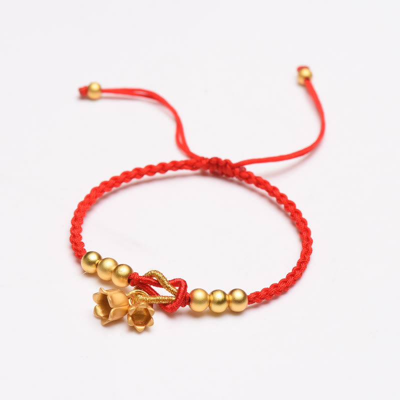 Wear FengShui Handcrafted Lily Of The Valley Flower Charm Design Luck Protection Braided Bracelet