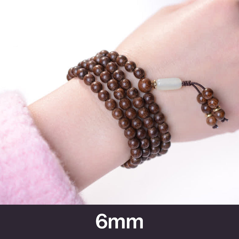 Wear FengShui 108 Mala Beads Rosewood Jade Calm Bracelet