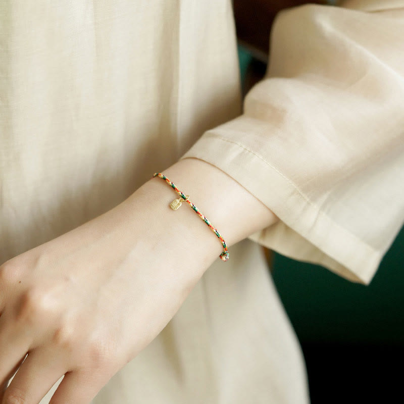 Wear FengShui Auspicious Fu Character Peace And Joy Luck Handmade Multicolored Child Adult Bracelet