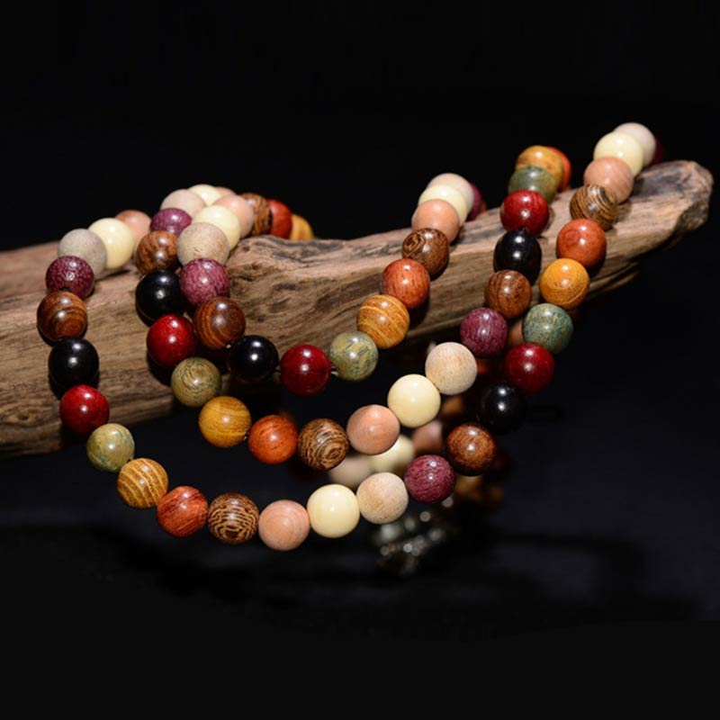 Wear FengShui  108 Beads Wenge Wood Mala Blessing Meditation Bracelet
