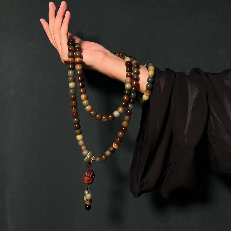 Wear FengShui 108 Mala Beads Bodhi Seed Peace Wisdom Bracelet Wrist Mala Pocket Mala