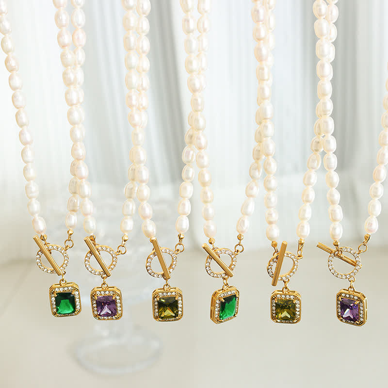 Wear FengShui Pearl Zircon Wealth Charm Necklace Pendant