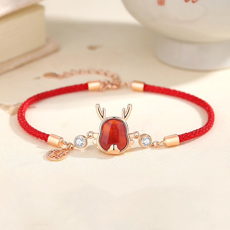 ❗❗❗A Flash Sale- Wear FengShui 925 Sterling Silver Year of the Dragon Natural Red Agate Dragon Attract Fortune Fu Character Strength Bracelet Necklace Pendant Earrings
