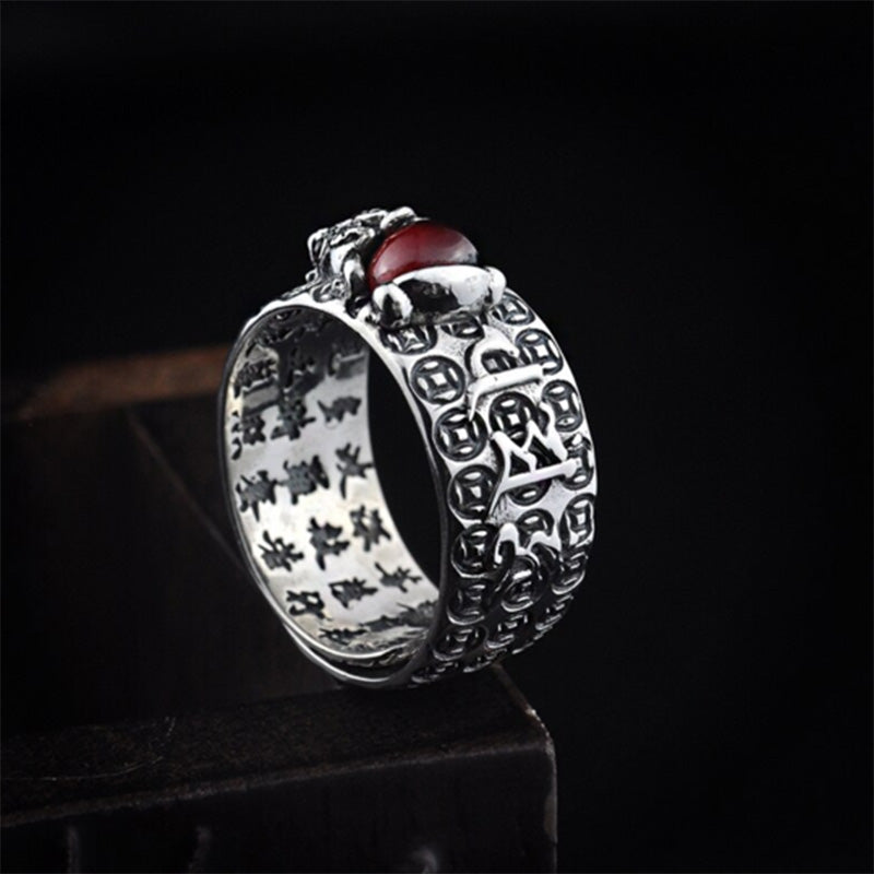 Wear FengShui FengShui PiXiu Red Garnet Wealth Ring