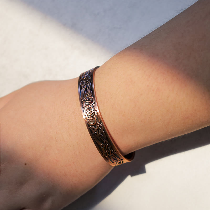Wear FengShui Viking Birds Magnetic Copper Adjustable Cuff Bracelet Bangle