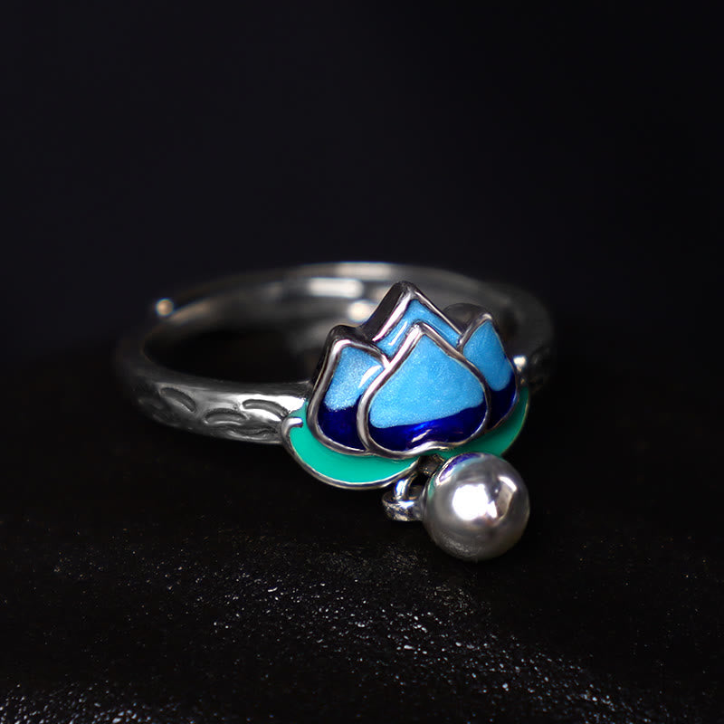 Wear FengShui Lotus Flower Pattern Enlightenment Ring