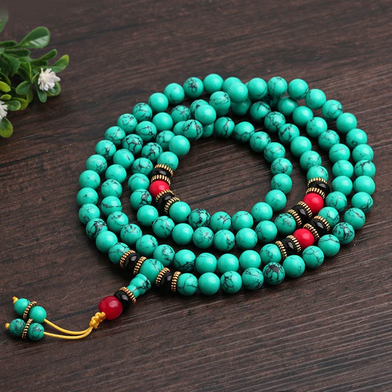 Wear FengShui Tibetan Turquoise Healing Mala Bracelet