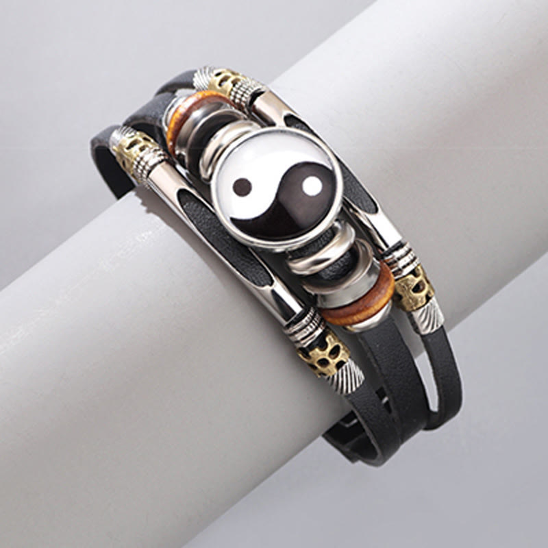 Wear FengShui Yin Yang Leather Balance Bracelet
