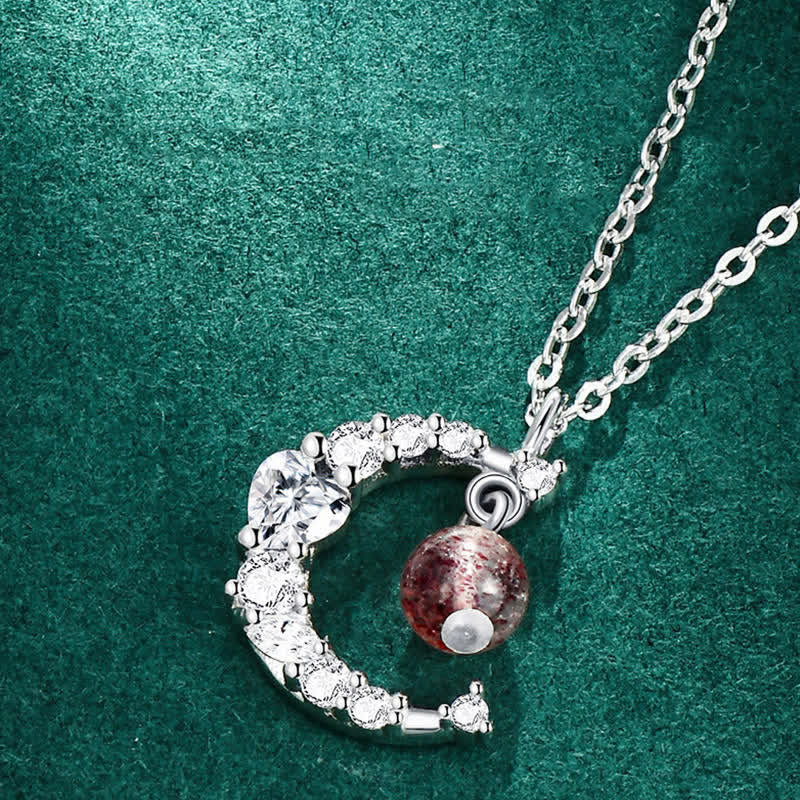 Wear FengShui Strawberry Quartz Blue Crystal Love Healing Necklace