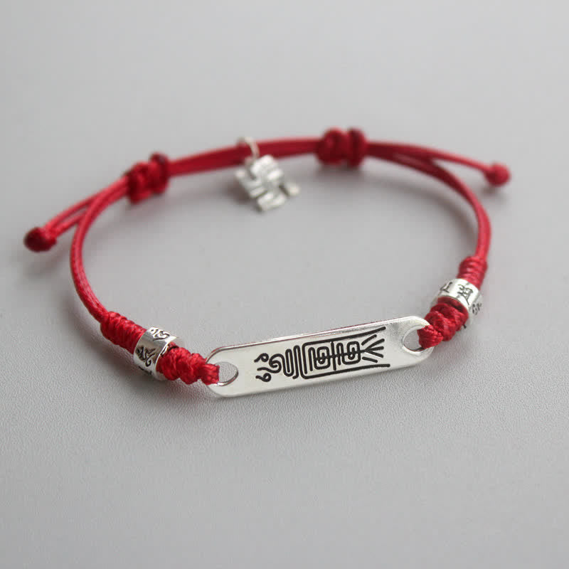 Wear FengShui 925 Sterling Silver Red String Luck Strength Braid Bracelet