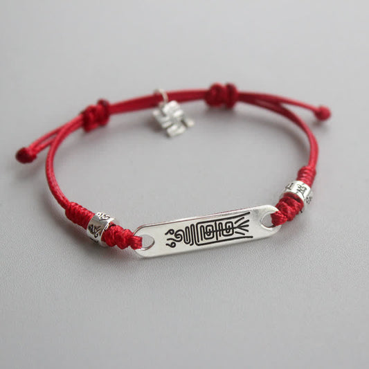 Wear FengShui 925 Sterling Silver Red String Luck Strength Braid Bracelet
