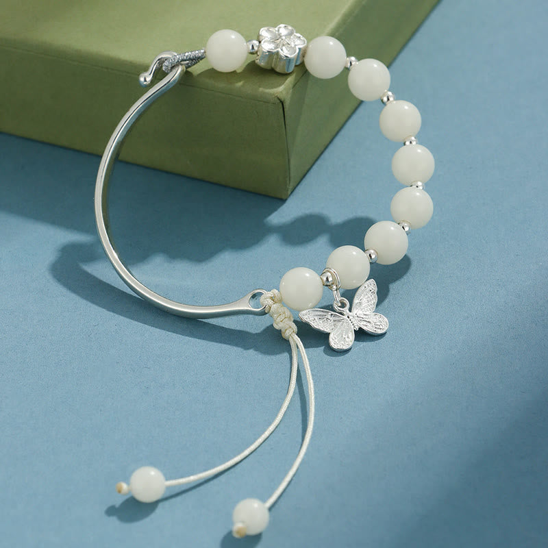 Wear FengShui Bodhi Seed Butterfly Lotus Luck Wealth Bracelet Bangle
