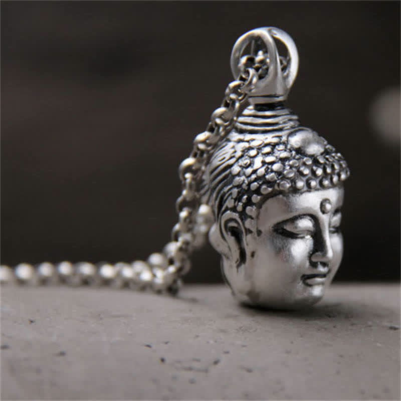 Wear FengShui 999 Sterling Silver Buddha Demon Serenity Necklace Pendant