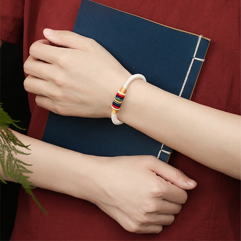 Wear FengShui Tibetan Handmade Colorful King Kong Knot Five Elements Luck Braid String Bracelet