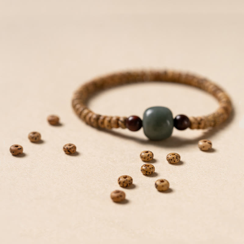 Wear FengShui Bodhi Seed Small Leaf Red Sandalwood Wisdom Bracelet