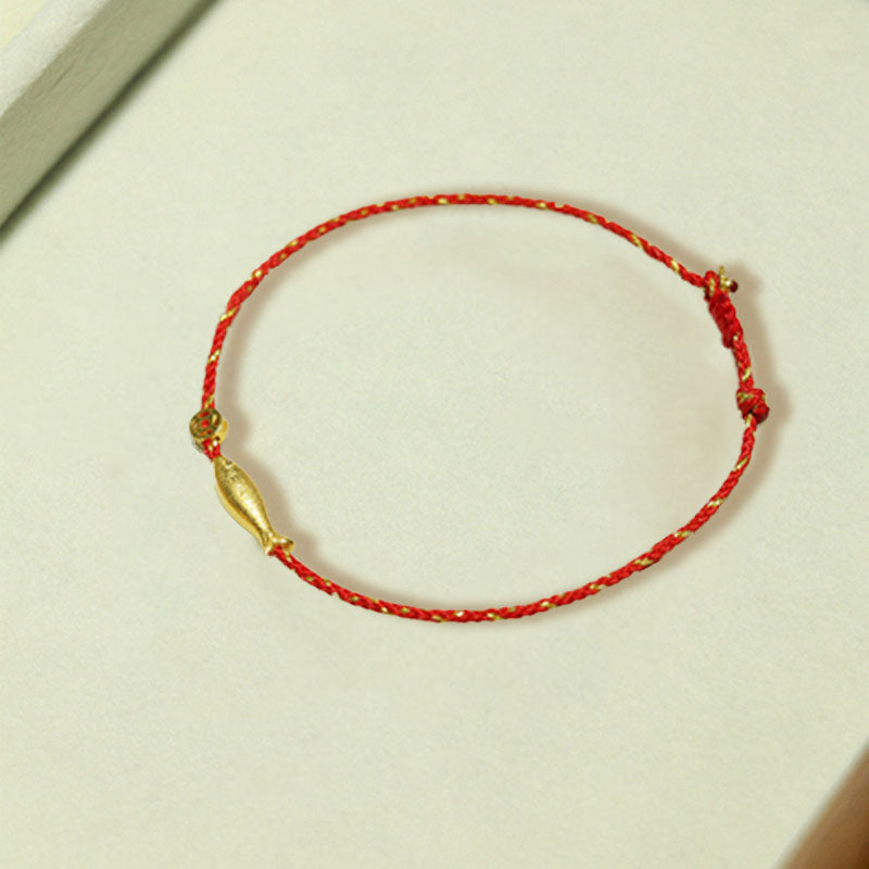 Wear FengShui 14K Gold Plated Koi Fish Luck Wealth Braided Bracelet