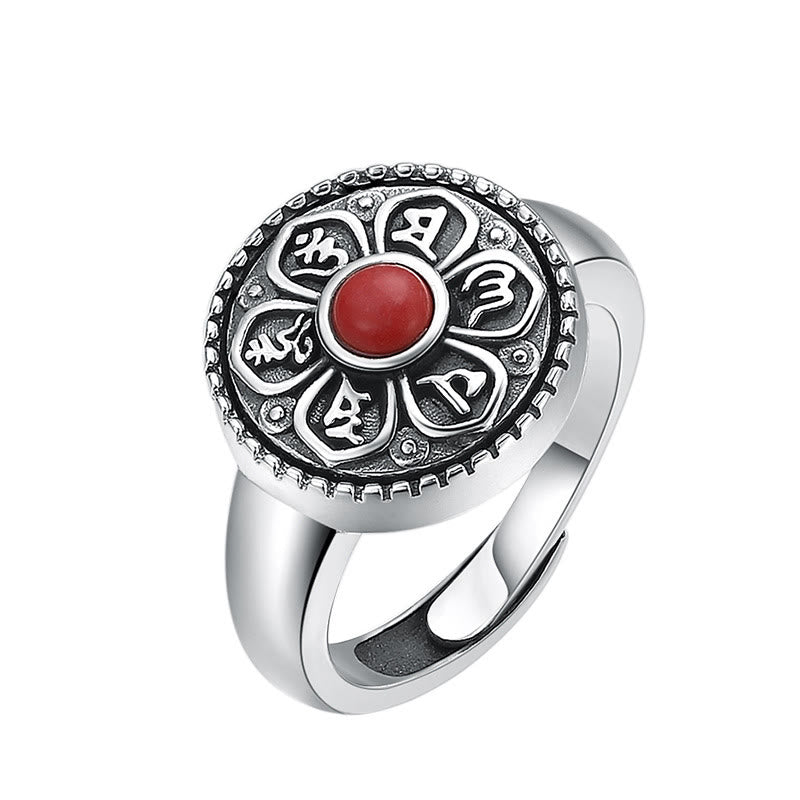 Wear FengShui Tibetan Om Mani Padme Hum Peace Rotatable Ring