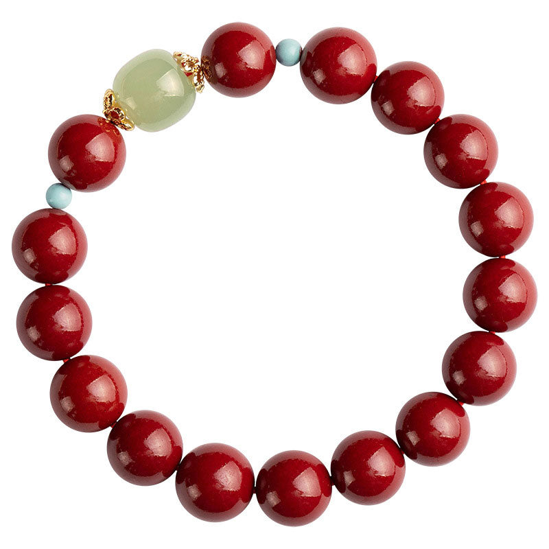 Wear FengShui Cinnabar Green Aventurine Fortune Luck Bracelet