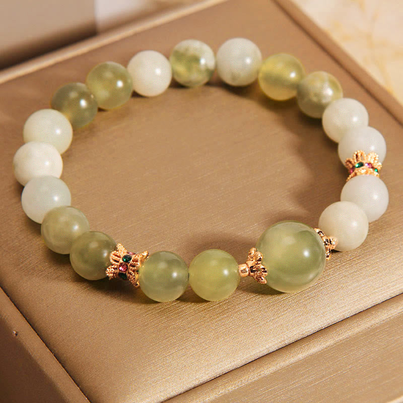 Wear FengShui Green Grape Color Jade Abundance Bracelet