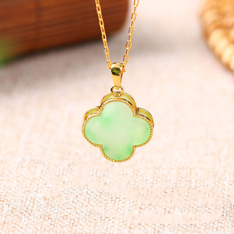 Wear FengShui "May Luck and Joy Be With You" Jade Necklace Includes Gift Message Card