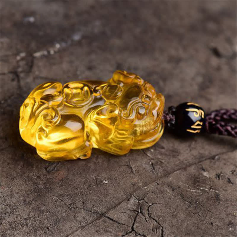 Wear FengShui FengShui Citrine PiXiu Wealth Necklace Pendant