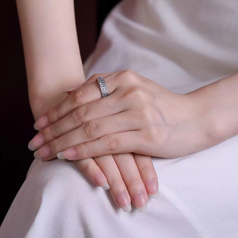 Wear FengShui Vintage Auspicious Clouds Pattern Luck Ring