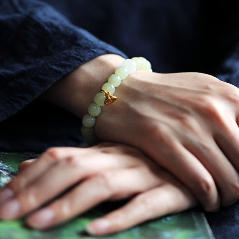 Wear FengShui Jade Lotus Abundance Adjustable Bracelet