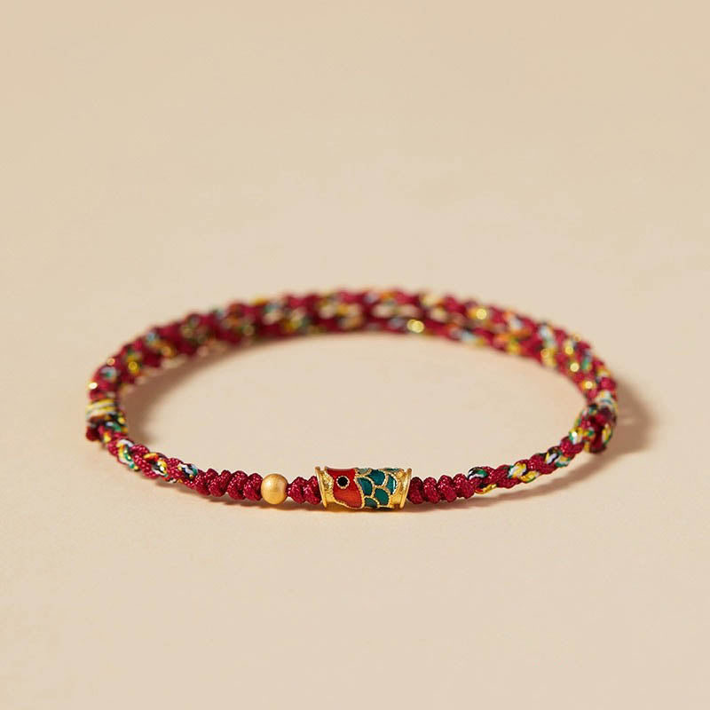 Wear FengShui Handcrafted Koi Fish Wealth Prosperity Braided Rope Bracelet