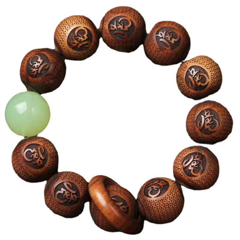 Wear FengShui Tibetan Rosewood Engraving Tiger Protection Bracelet