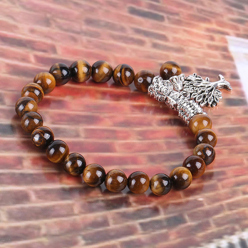 Wear FengShui Natural Gemstone Tree of Life Lucky Charm Stretch Bracelet