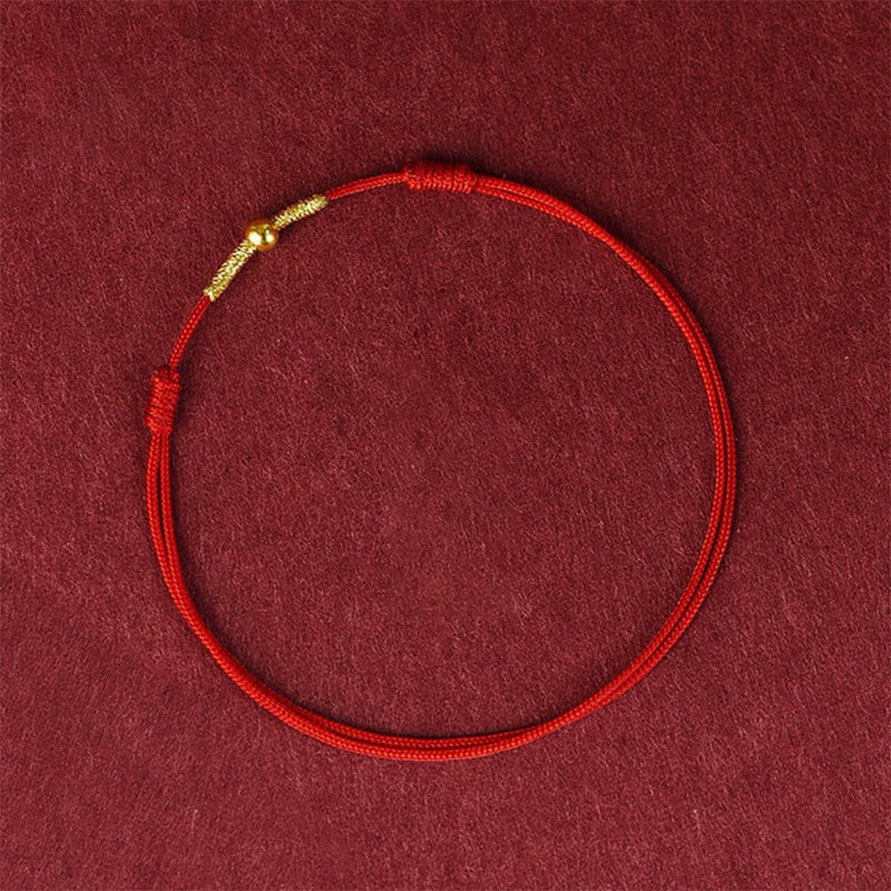 Wear FengShui 925 Sterling Silver Golden Bead Protection Braided Rope Bracelet Anklet