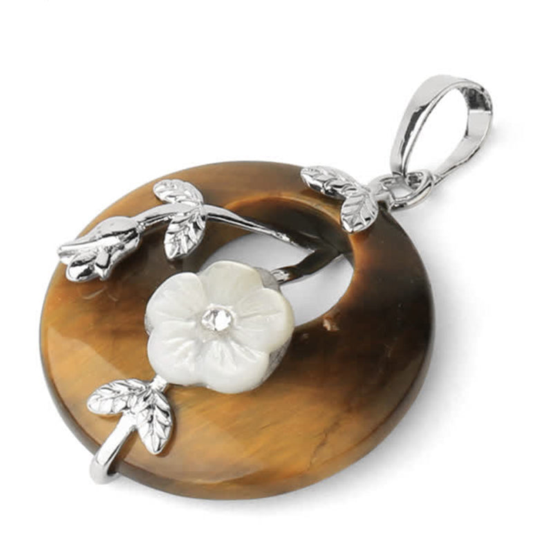 Wear FengShui Various Crystal Amethyst Green Aventurine Flower Healing Necklace Pendant