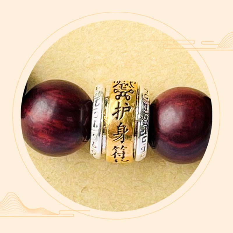 Wear FengShui Small Leaf Red Sandalwood Amulet Protection Bracelet