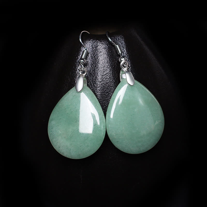 Wear FengShui Natural Aventurine Dangle Healing Drop Earrings