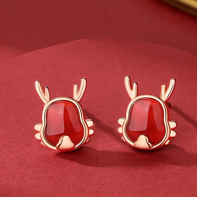 ❗❗❗A Flash Sale- Wear FengShui 925 Sterling Silver Year of the Dragon Natural Red Agate Dragon Attract Fortune Fu Character Strength Bracelet Necklace Pendant Earrings
