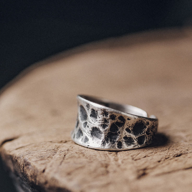 Wear FengShui 925 Sterling Silver Bump Texture Design Protection Ring