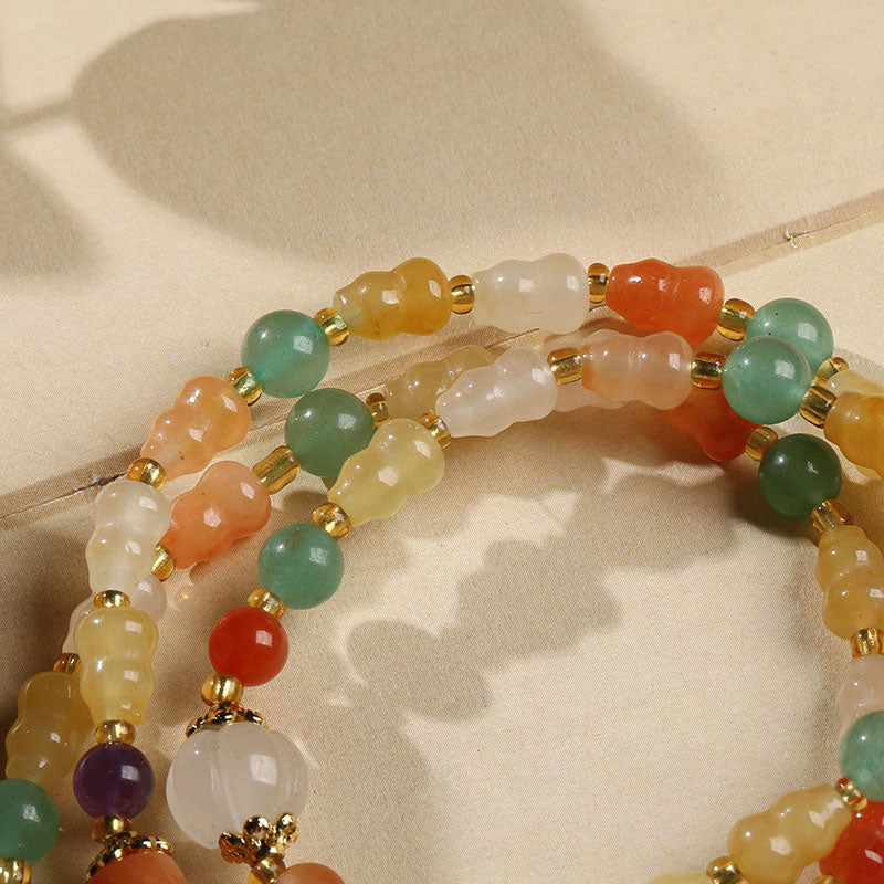 Wear FengShui Golden Silk Jade Gourd Wealth Bracelet