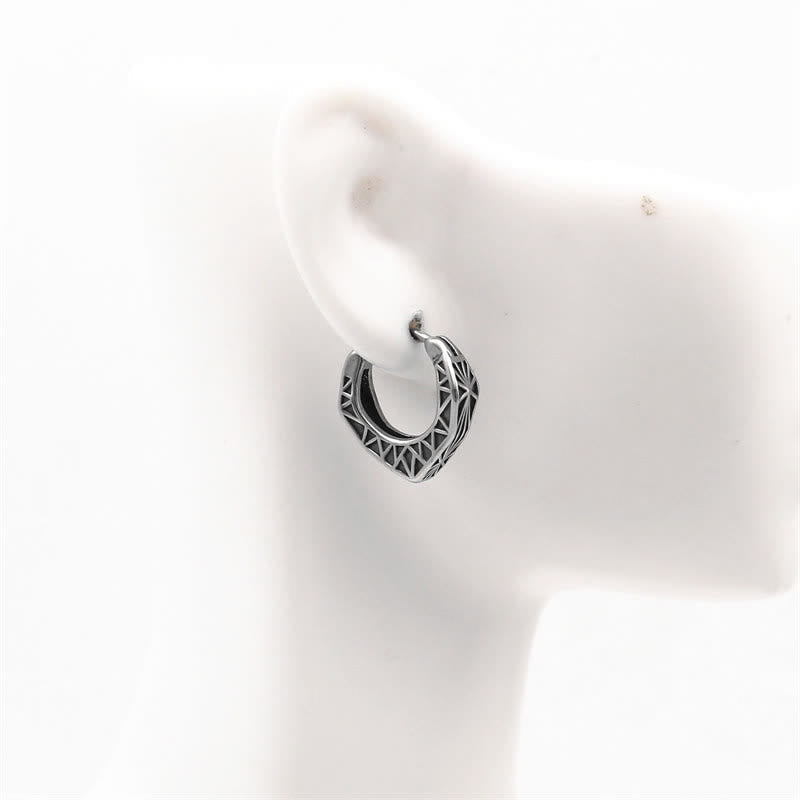 Wear FengShui Viking Hoop Titanium Steel Balance Earrings