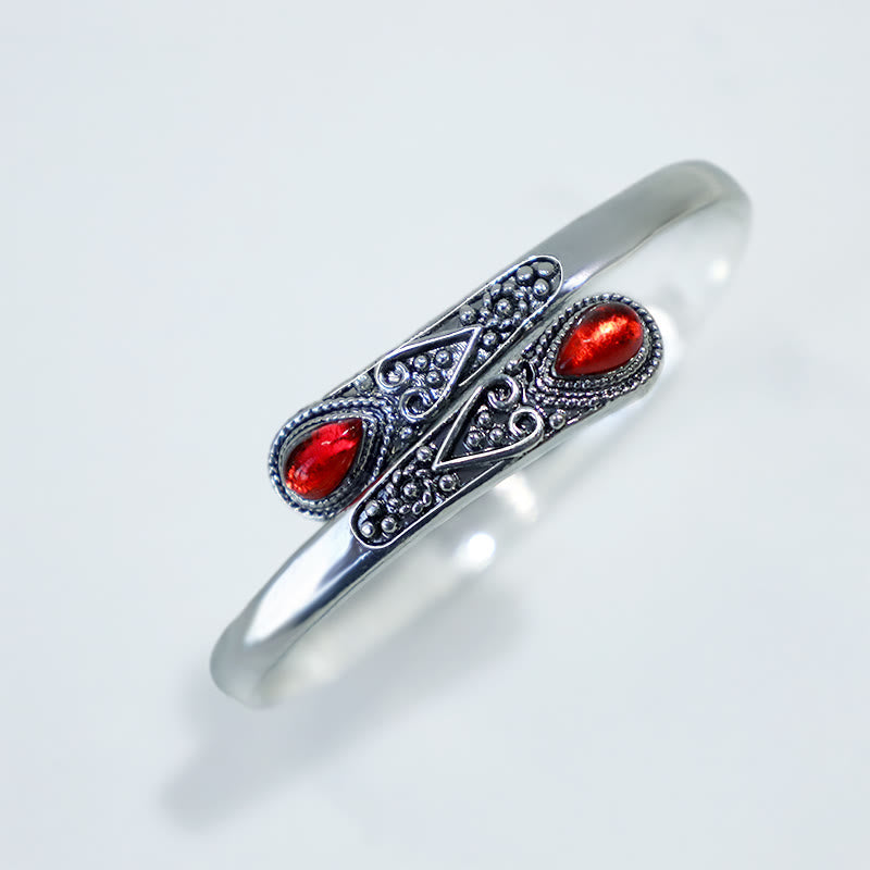 Wear FengShui Zircon Water Drop Pattern Healing Cuff Bracelet Bangle